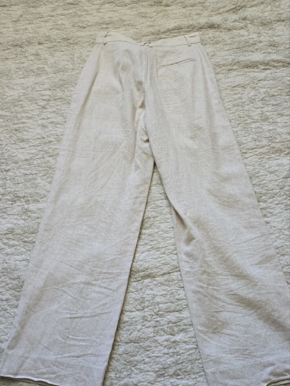 Banana Republic Linen Wide-Leg Chinos in Light Cream